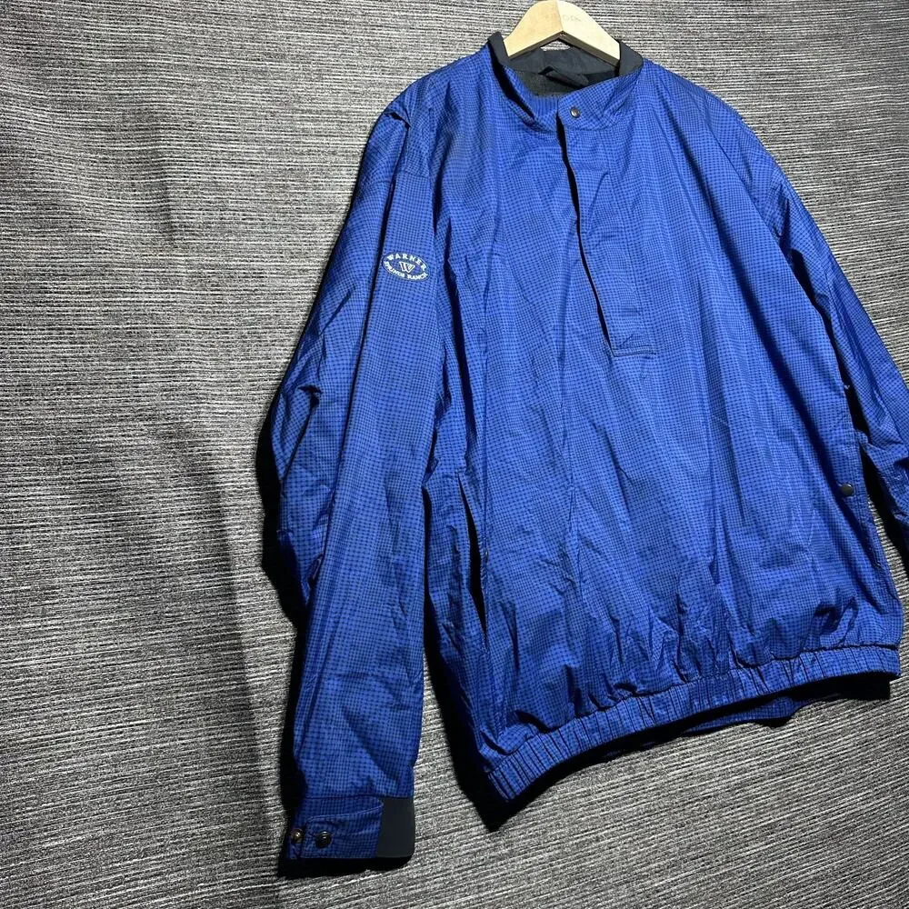 DryJoys Footjoy Jacket Men's XL Blue Geometric Snap Closure Golf